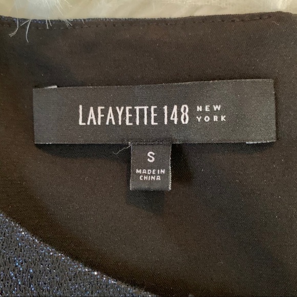 Lafayette 148 Blue Shimmer 3/4 Length Sleeve Small - Picture 4 of 6